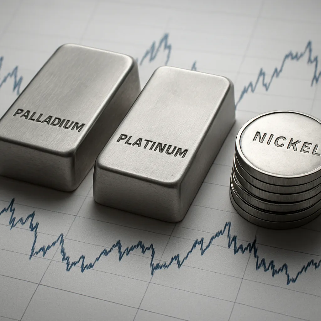 Notowania cen palladu, platyny i niklu – co wpływa na ich wartość